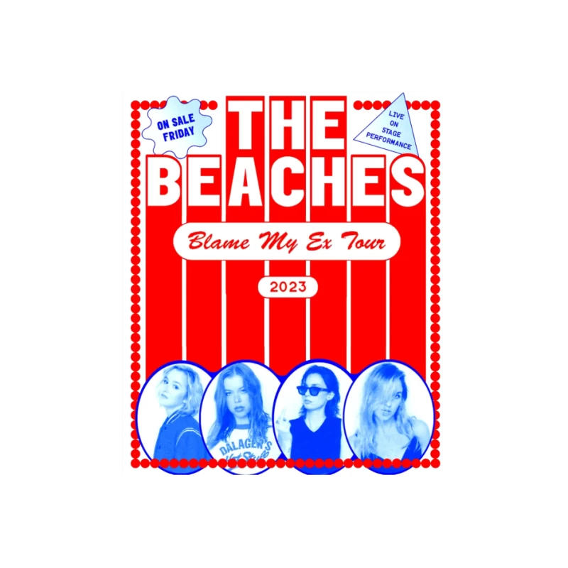 The Beaches 'Blame My Ex' 2023 Tour Retro-Style Concert Poster Pin