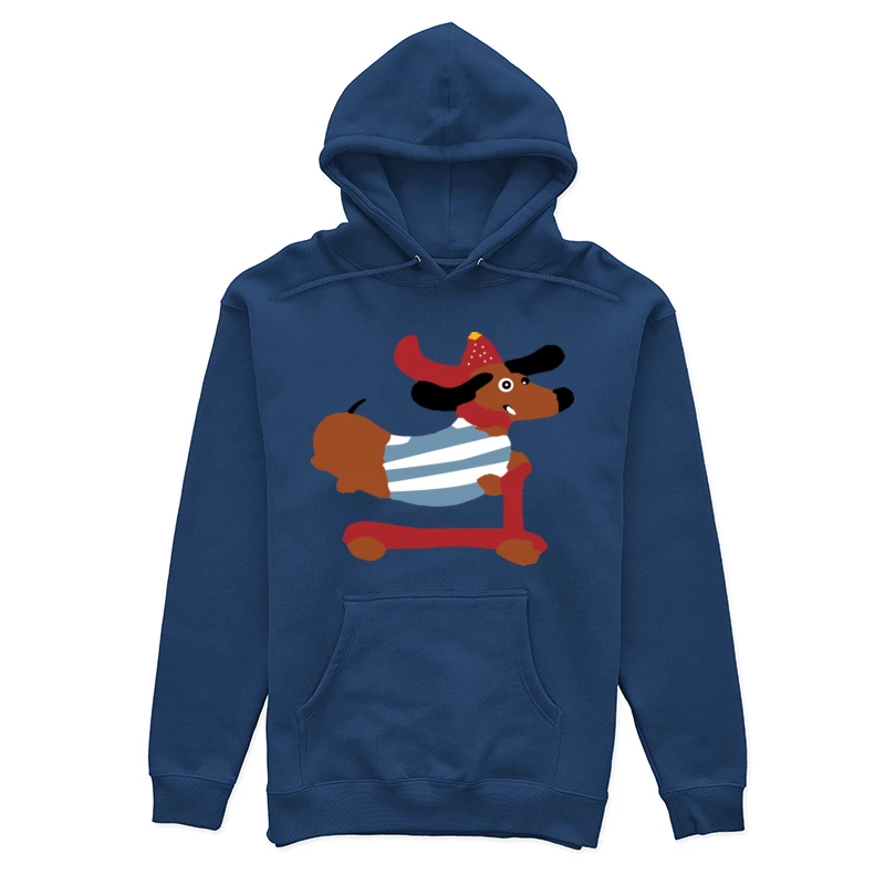 Spielzeughund mit Hut auf Roller Damen Pullover Hoodie