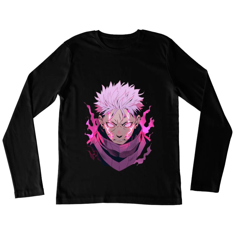 Manga-Krieger mit leuchtender Aura Damen Langarm T-Shirt