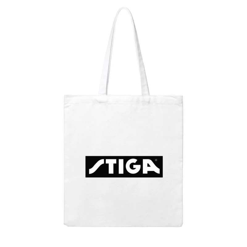 STIGA Sports Equipment Brand Logo in Black and White Cotton Tote Bag