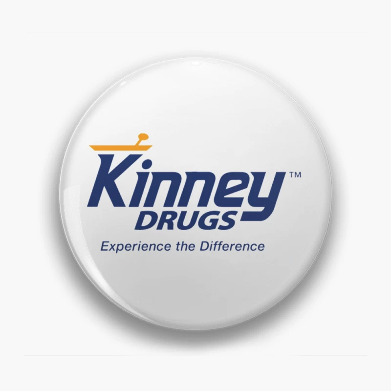 Kinney Drugs Pharmacy Logo with Blue Text and Orange Accent Pin