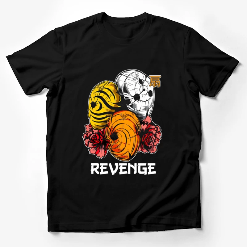 Drei masken und Rosen Design Herren T-Shirt