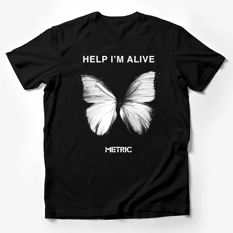 Metric Help I'm Alive Butterfly Male T-Shirt