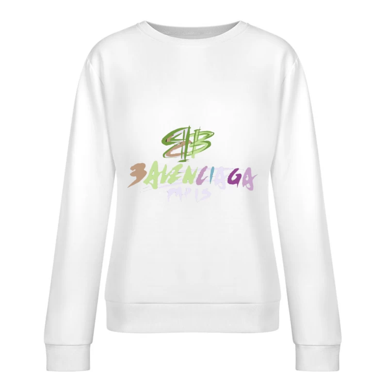 Collage de Mode Colorée avec Texte Femme Sweat-shirt à enfiler