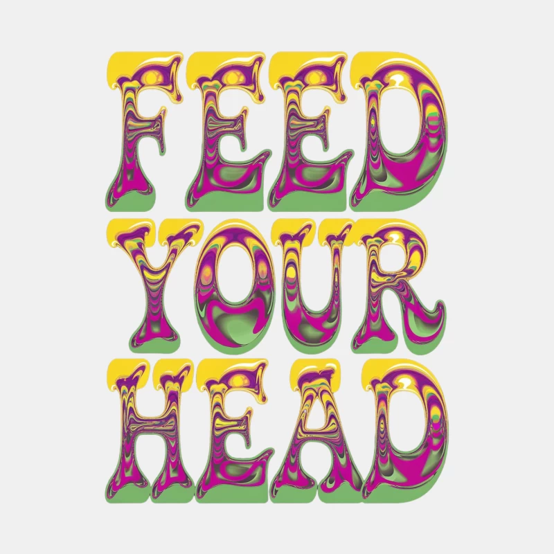 Psychedelic "Feed Your Head" Typography in 60s Style Male Tank Top