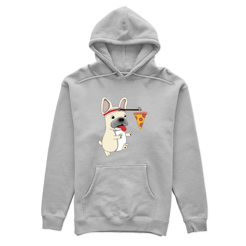 Chien mignon poursuivant une pizza Femme Sweat à capuche