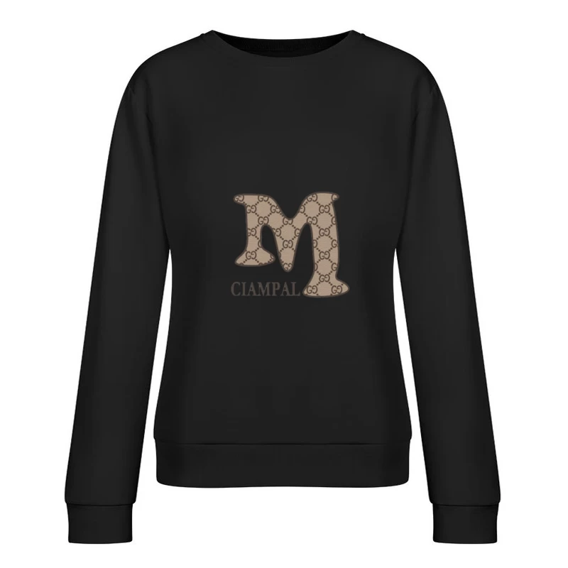 Design mit Muster und Buchstabe M Damen Pullover Sweatshirt