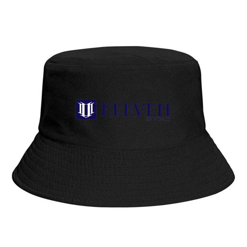 Modern Navy Blue Eleven by Venus Logo Design Bucket Hat