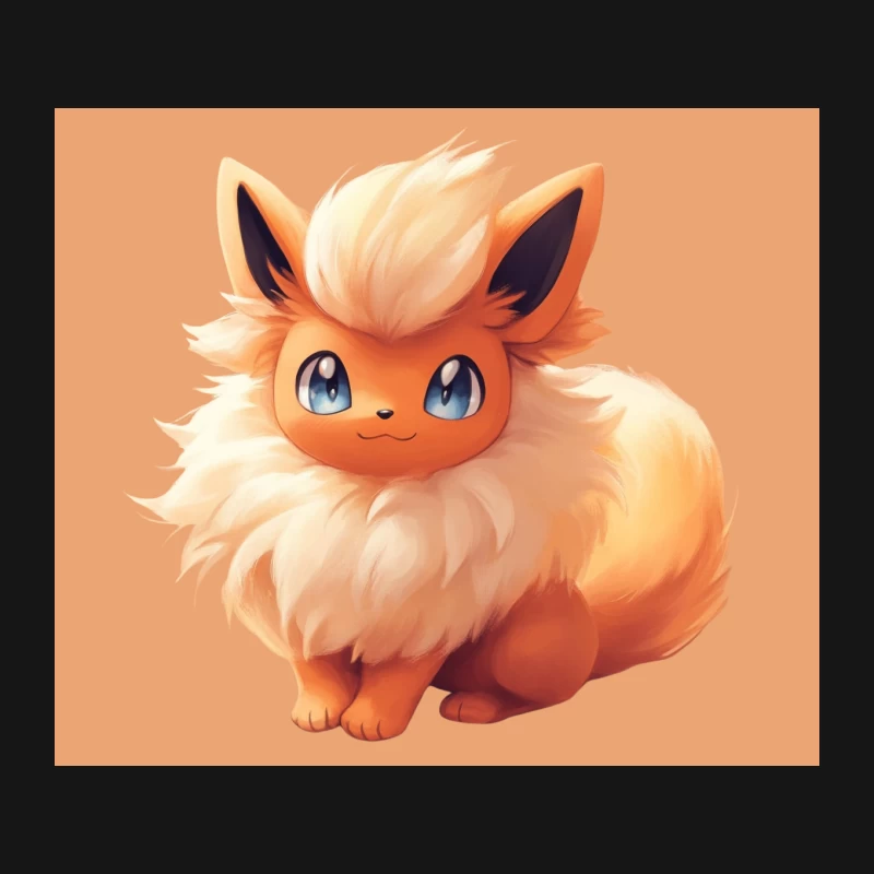 Cute Fluffy Flareon Pokemon Digital Art Mouse Pad