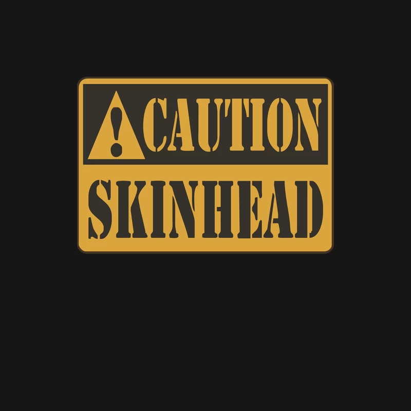 Caution: Skinhead Warning Sign in Yellow and Black Male Long Sleeve T-Shirt