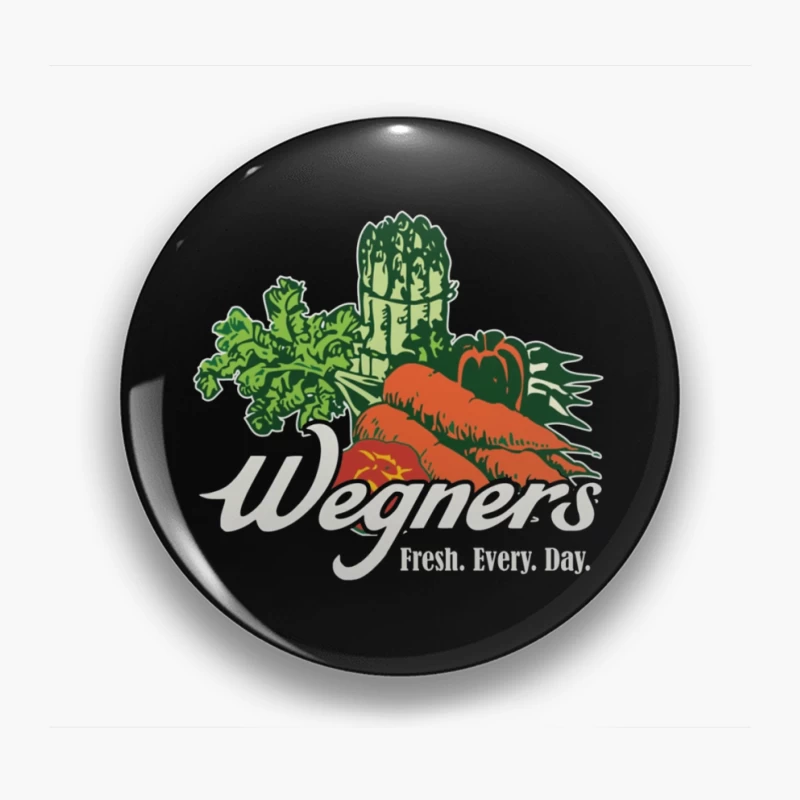 Wegner's Fresh Daily Vegetable Market Logo Pin