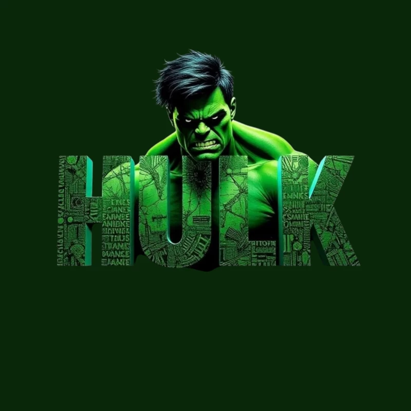 The Incredible Hulk Typographic Character Art Throw Pillow