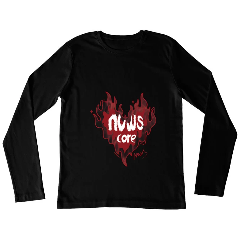 Flammenherz mit Text Damen Langarm T-Shirt