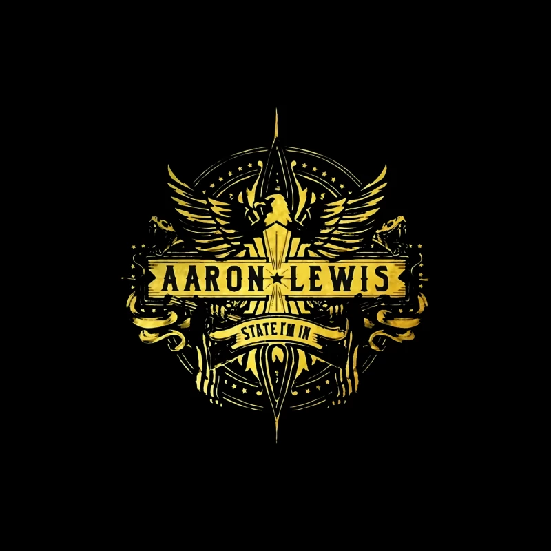 Aaron Lewis State I'm In - Golden Wings Logo Design Tapestry