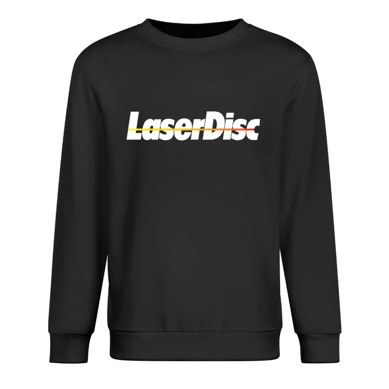 Retro Laser Disc Logo with Typography Outline Male Pullover Sweatshirt