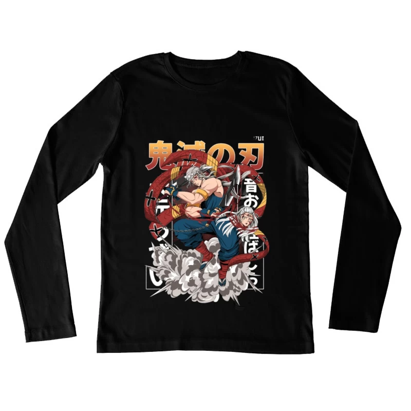 Krieger mit roten Schlangen Damen Langarm T-Shirt