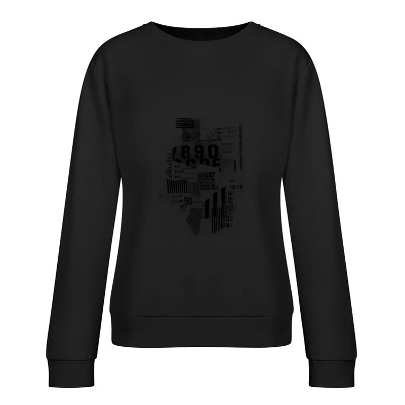 Kassette und Schriftzug Design Damen Pullover Sweatshirt