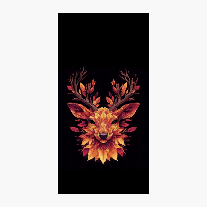 Autumnal Fantasy Deer Illustration iPhone Case