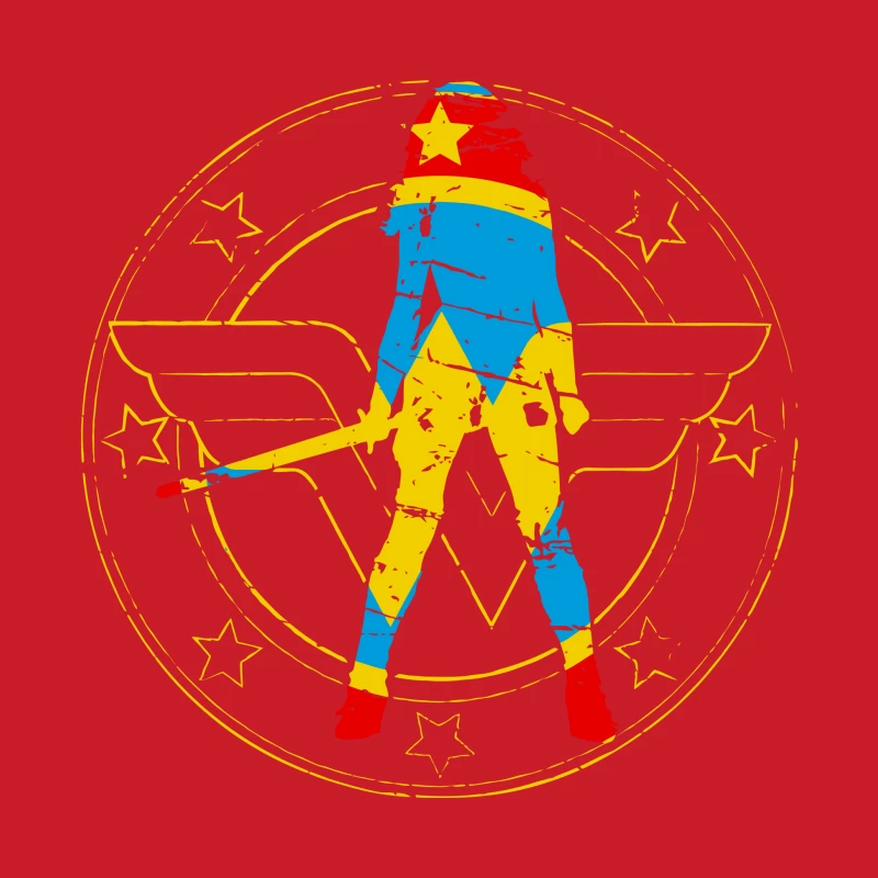 Wonder Woman Graphic Illustration Male Pullover Hoodie