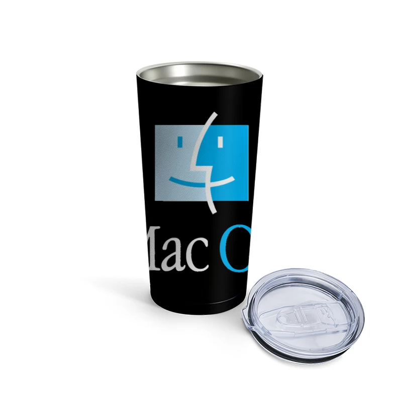 MacOS Operating System Logo in Blue and White Travel Mug