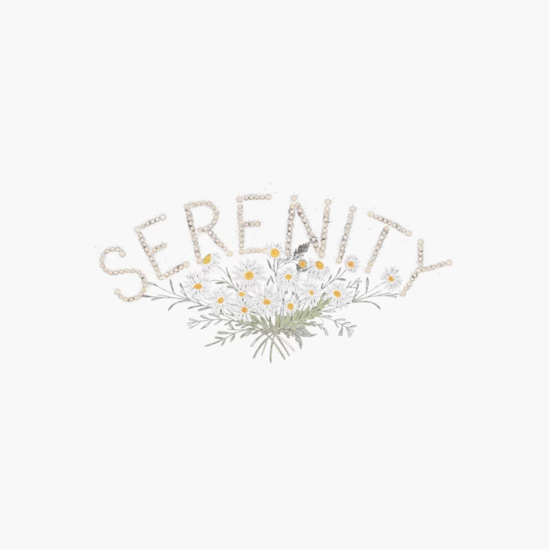 Serene Daisy Typography: Floral Calm Design Cotton Tote Bag