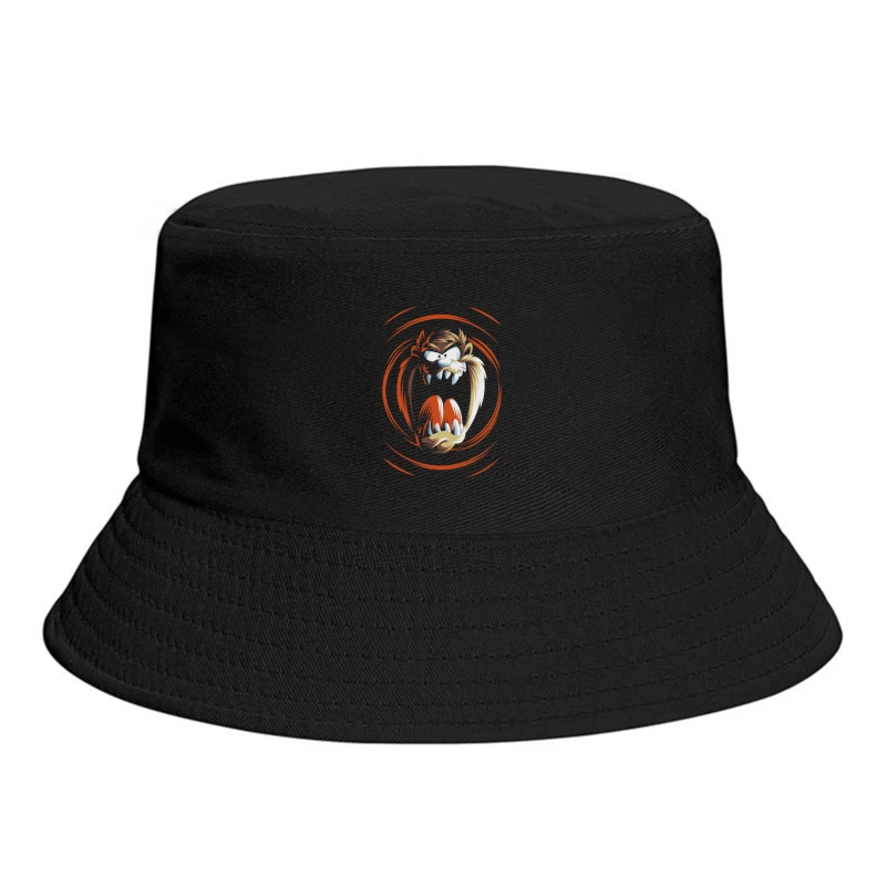 Angry Cartoon Character Illustration Bucket Hat