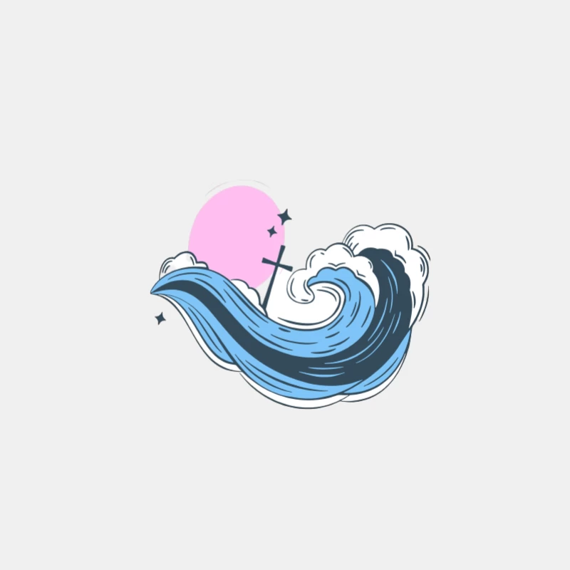 Illustration de Vague et Lune Homme Débardeur