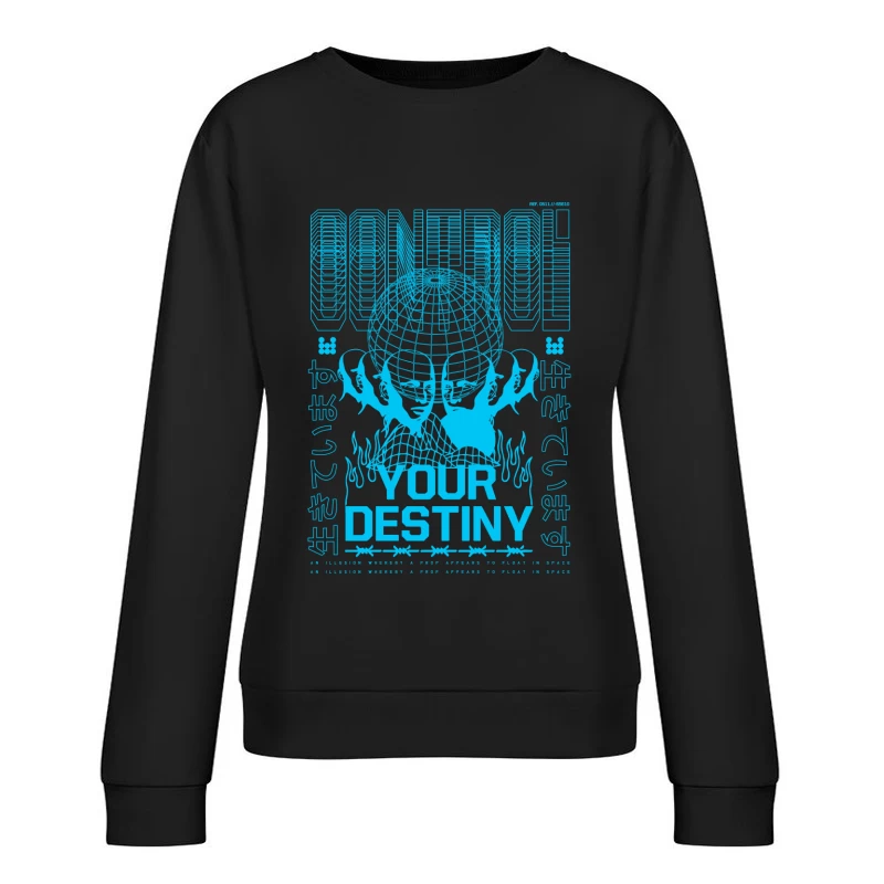 Kontrolliere dein Schicksal mit futuristischem Design Damen Pullover Sweatshirt
