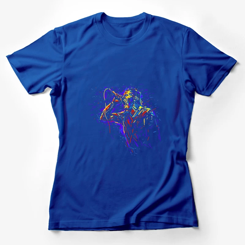 Colorful Abstract Singer Illustration Female T-Shirt