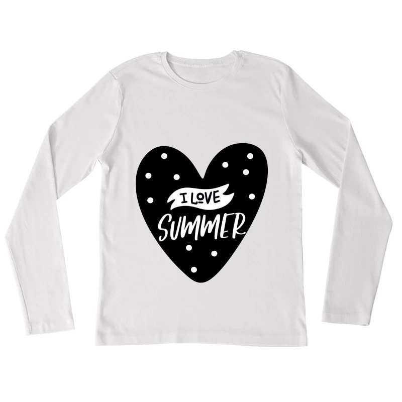 Cœur à pois: J'aime l'été Femme Manches Longues T-Shirt
