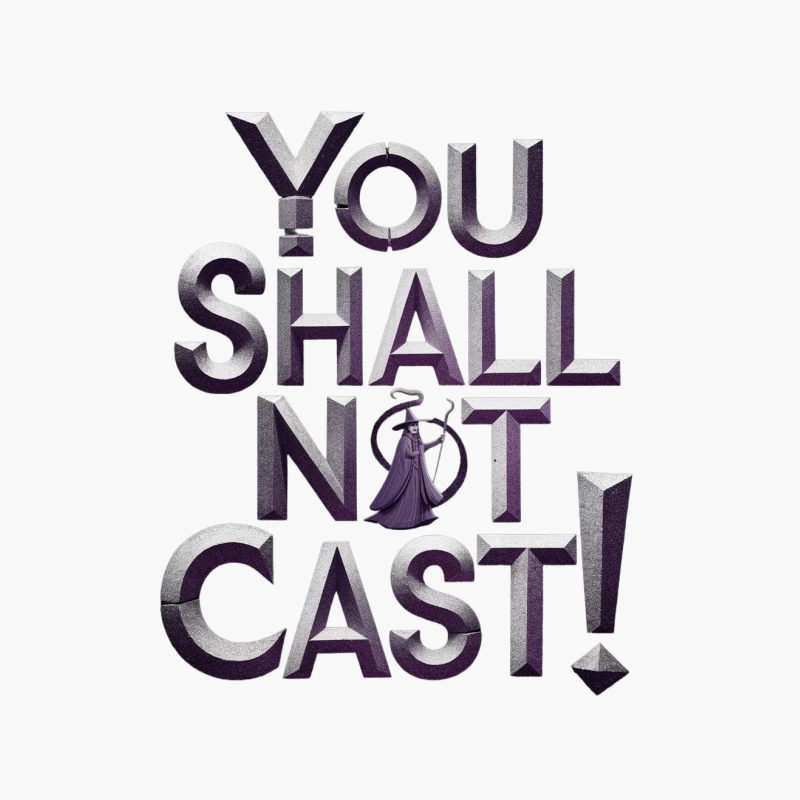 Typographic Fantasy Warning: You Shall Not Cast Cotton Tote Bag