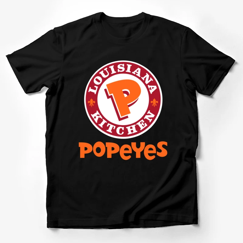 Popeyes Louisiana Kitchen Restaurant Logo Design Male T-Shirt