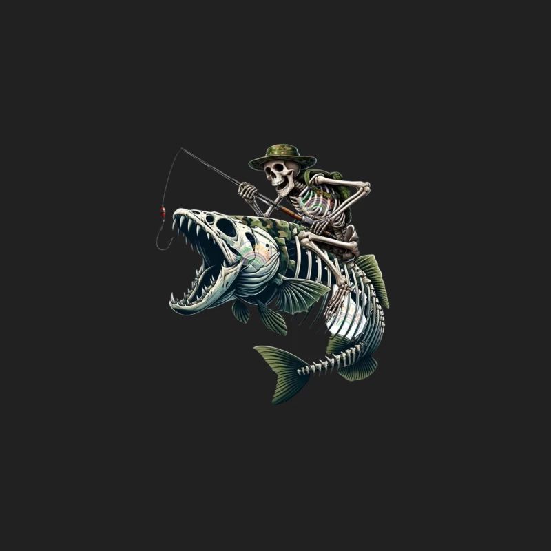 Skeleton Fishing in a Humorous Style Bucket Hat
