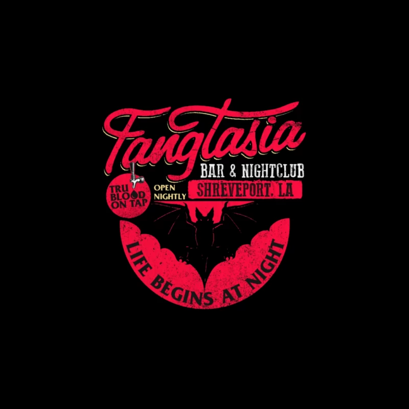 Fangtasia Nightclub Vintage Throw Pillow