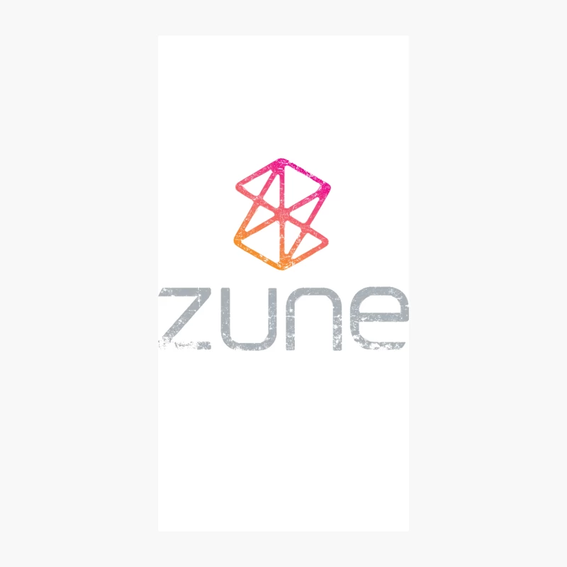 Zune Logo: Geometric Pink and Orange Gradient Design iPhone Case