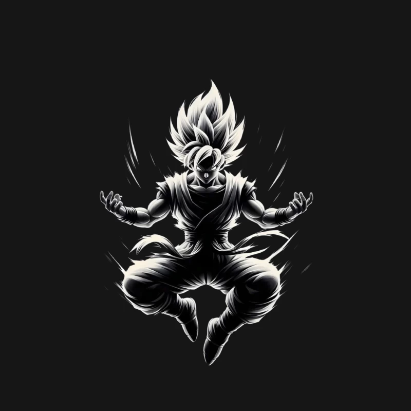 Dynamic Anime Character in Action Male Long Sleeve T-Shirt