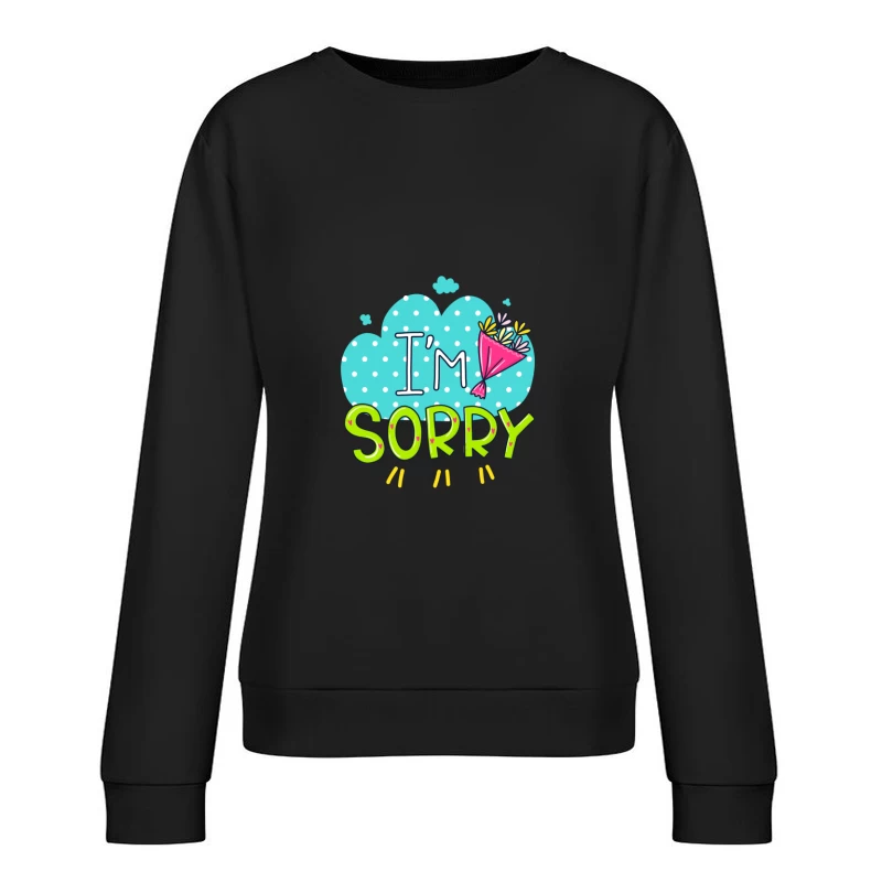 Carte de pardons colorée avec bouquet Femme Sweat-shirt à enfiler
