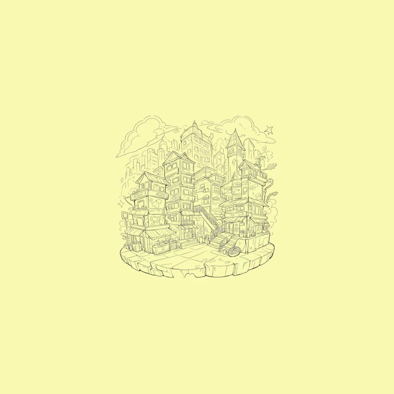 Fantasy Cityscape Illustration Coffee Mug