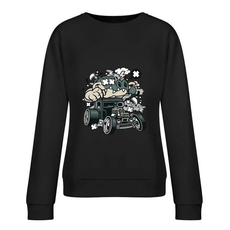 Monstre en Colère dans Voiture Femme Sweat-shirt à enfiler