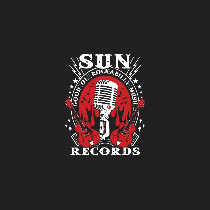 Red Guitar Music Illustration with Dripping Effect Bucket Hat