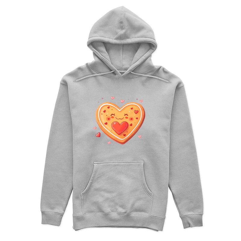 Adorable Heart-Shaped Valentine's Cookie with Cute Face Female Pullover Hoodie
