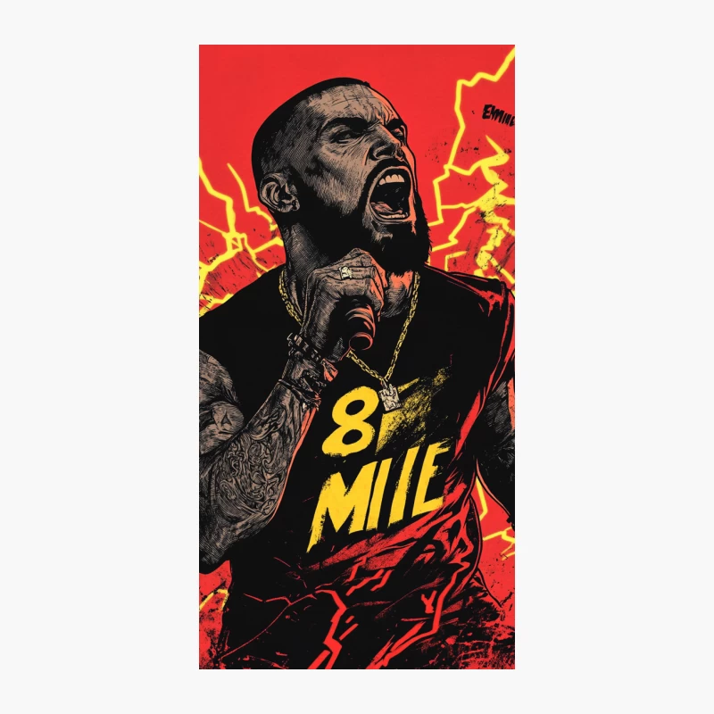 Intense Rapper from 8 Mile: Stylized Illustration with Lightning iPhone Case