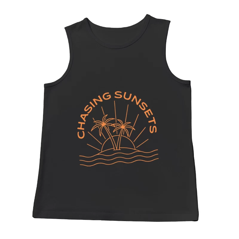 Palmen bei Sonnenuntergang Herren Tanktops
