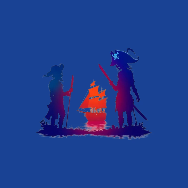 Pirate Ship Silhouette Male T-Shirt