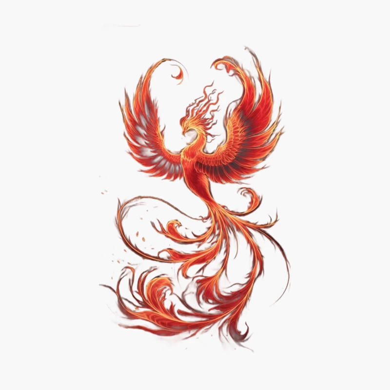 Majestic Phoenix: Mythical Fire Bird Rising in Fantasy Art Cotton Tote Bag