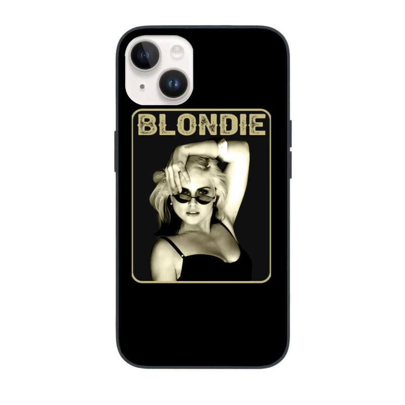 Vintage Black and White Fashion Portrait with Sunglasses iPhone Case