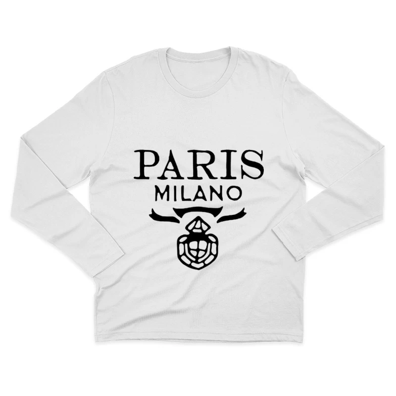 Paris Milano Mode Logo Herren Langarm T-Shirt