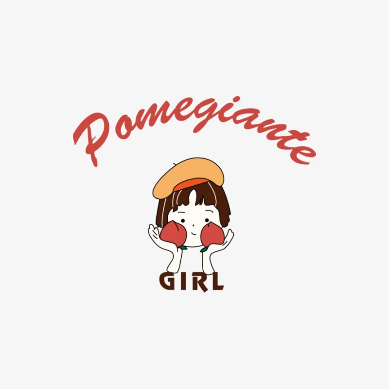 Pomegiante Mädchen Logo Herren Langarm T-Shirt
