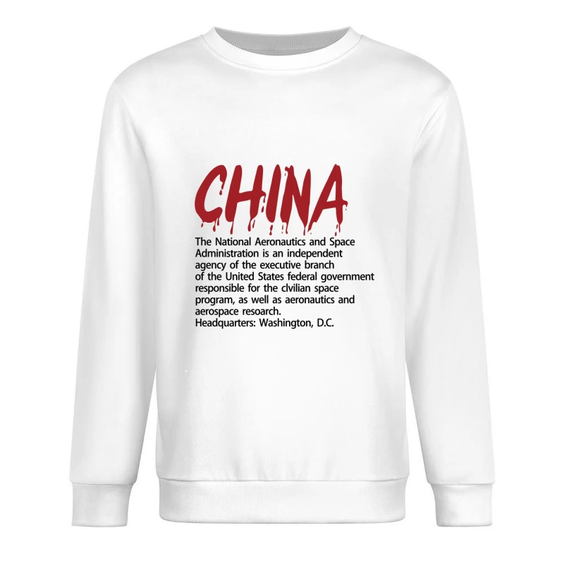 NASA-Information mit China-Schriftzug Herren Pullover Sweatshirt