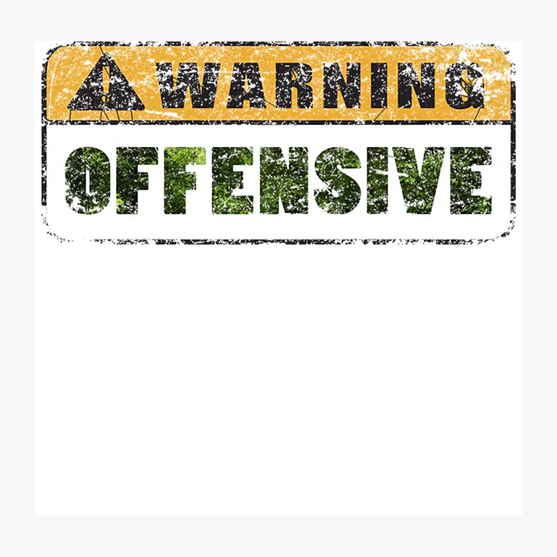 Warning Offensive Throw Pillow